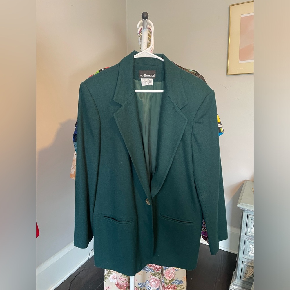 Sag Harbor Blazer Sz 16 Forest Green